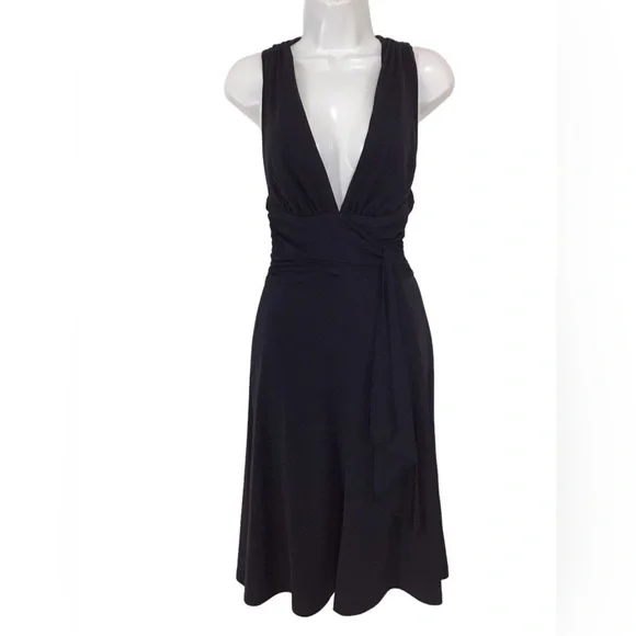 White House Black Market Black Halter Criss Cross Low Back Cocktail Dres… - Picture 1 of 6